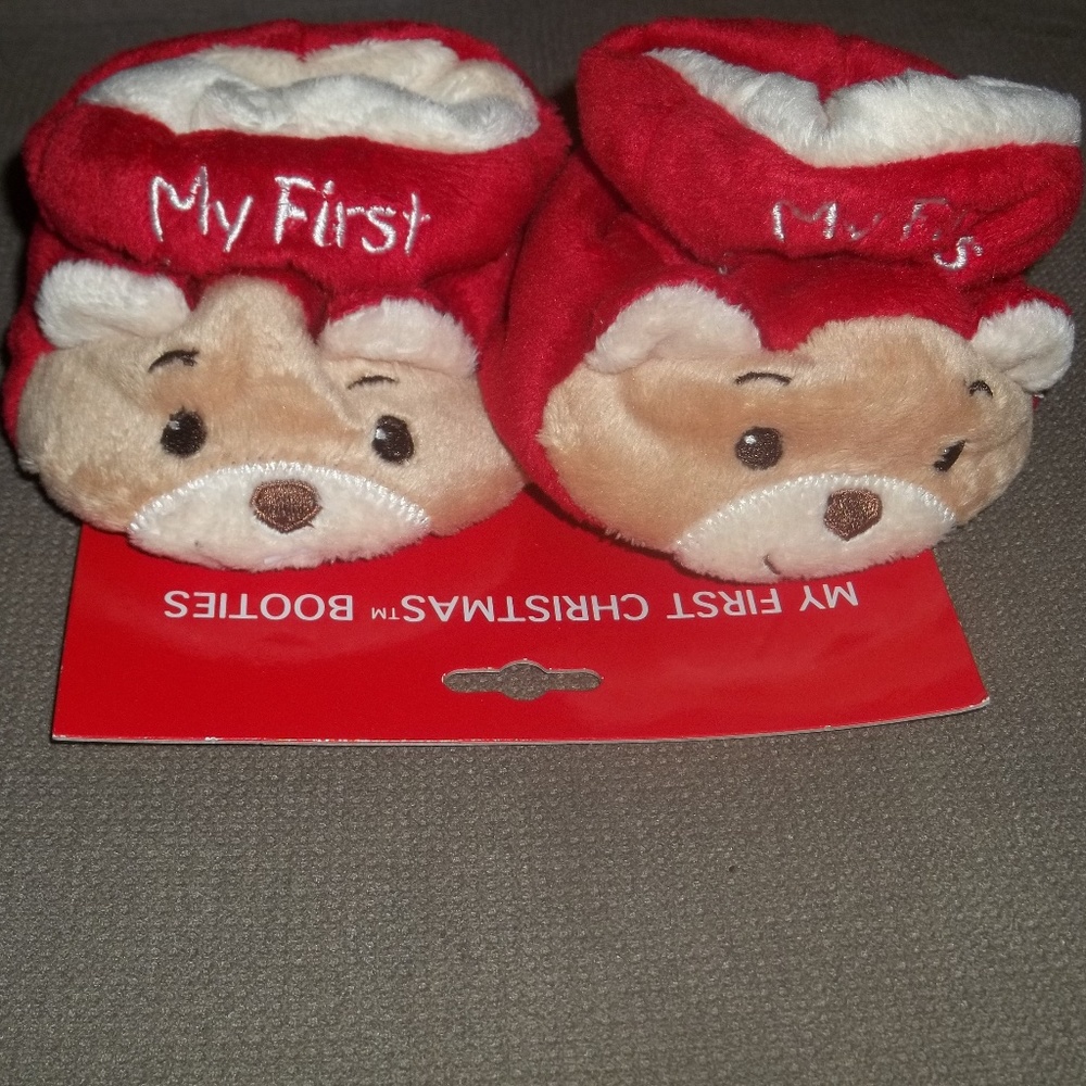 My First Christmas Booties Teddy Bear Plush